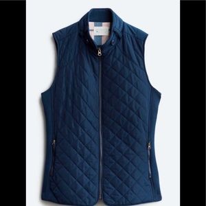 navy market and spruce vest